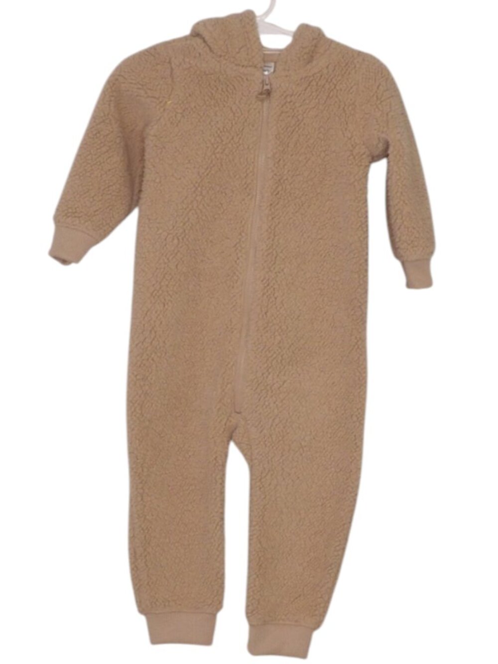 Carter's Tan One Piece Bunting Onesie Pajamas Bear Ears Size 18 months